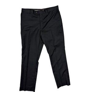 Francesco Smalto Paris Dress Pants 160s Made in France Black Wool Trousers 32x30